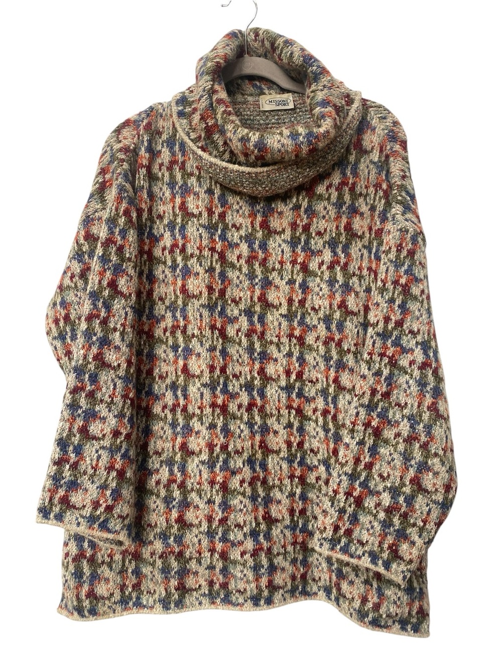 Missoni Sport Oversized Baggy Turtleneck Cowl Sweater wool alpaca mohair cotton